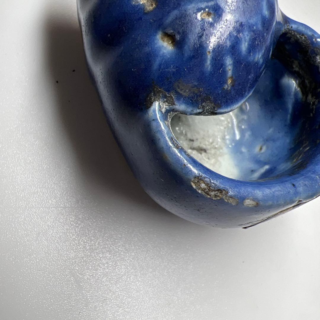 中国清時代　サザエ文水孟　幅約6㎝　東Y8-0402☆2Fトヒチ