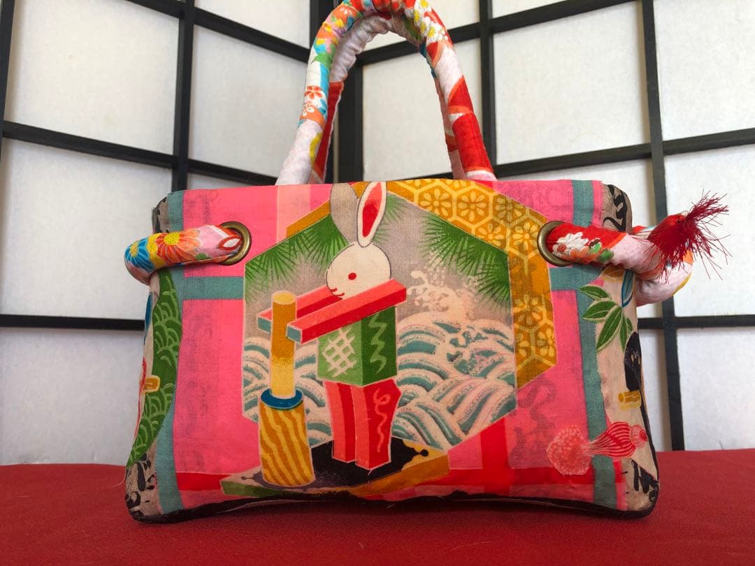 Holyidiot 一閑張り　一閑張りバック　昔話 犬張子　金太郎　兎