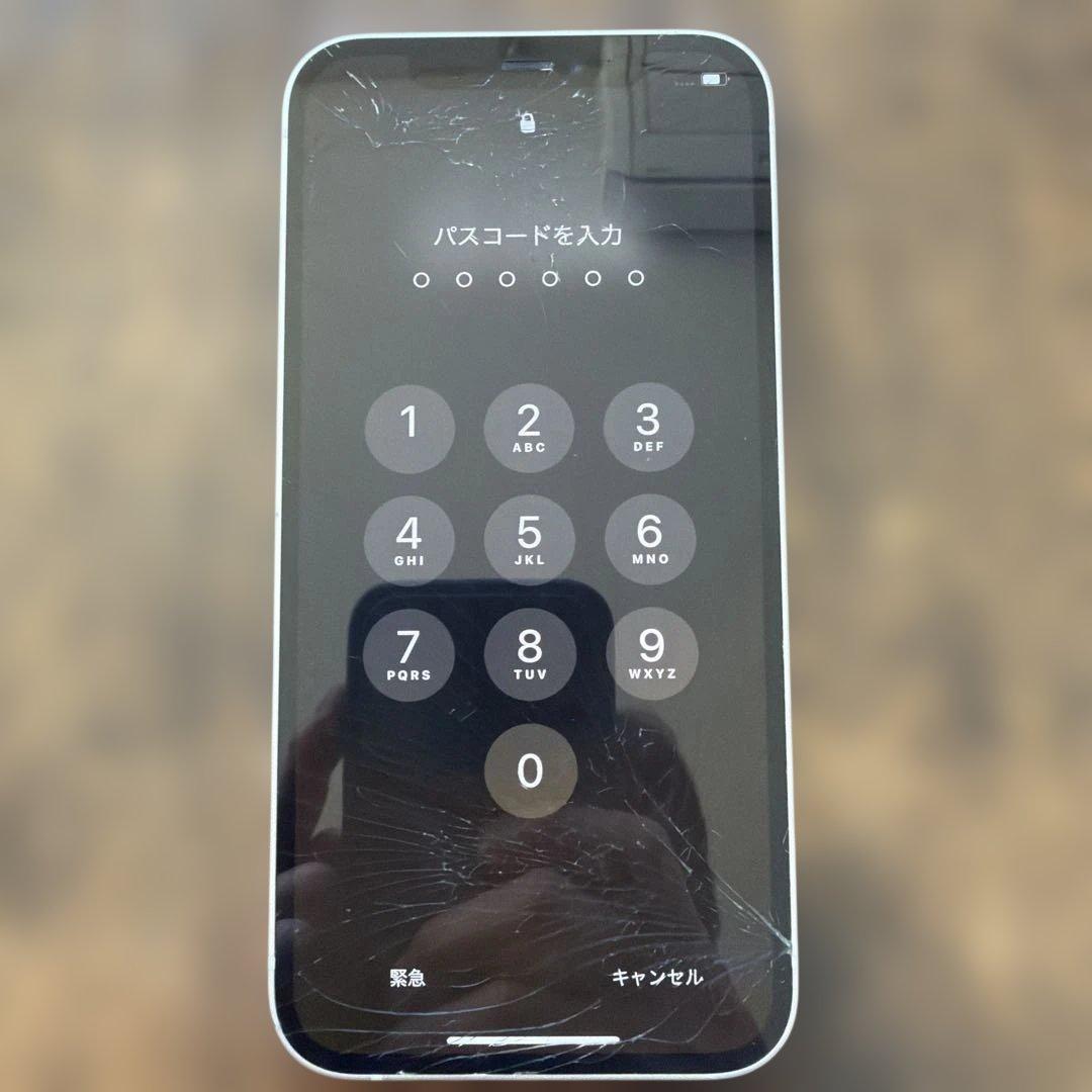 iPhone 12 ホワイト 64GB SIMフリー 画面割れ大