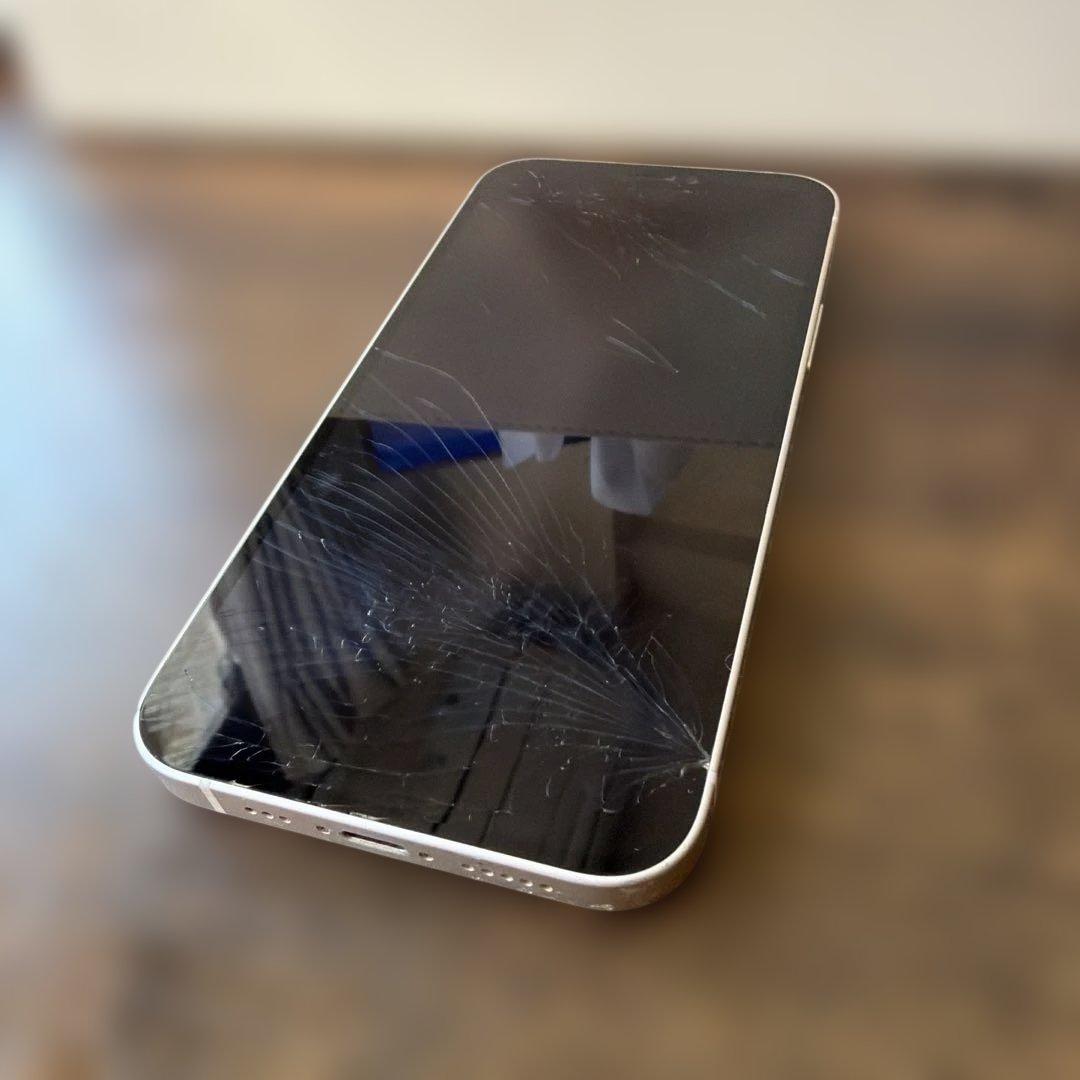 iPhone 12 ホワイト 64GB SIMフリー 画面割れ大