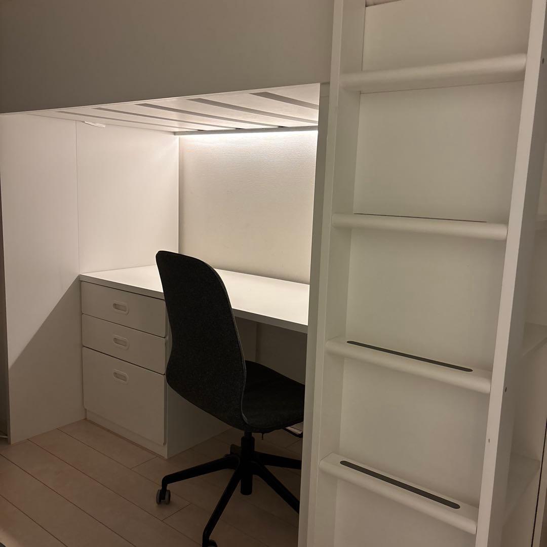 コーヒーJAZZスイカ　【東京23区引取り限定】　IKEA ロフトベッド白