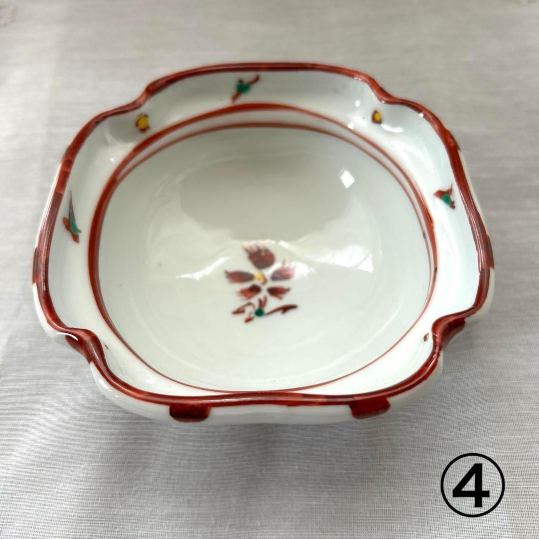 半泥子　廣永窯　広永窯　下田正人　赤絵　花草紋 小鉢