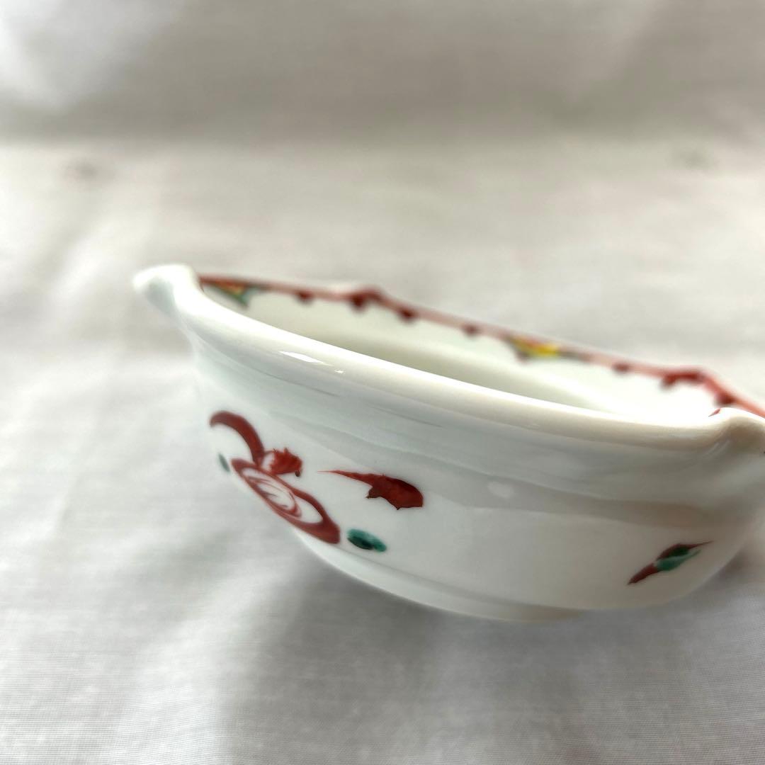 半泥子　廣永窯　広永窯　下田正人　赤絵　花草紋 小鉢