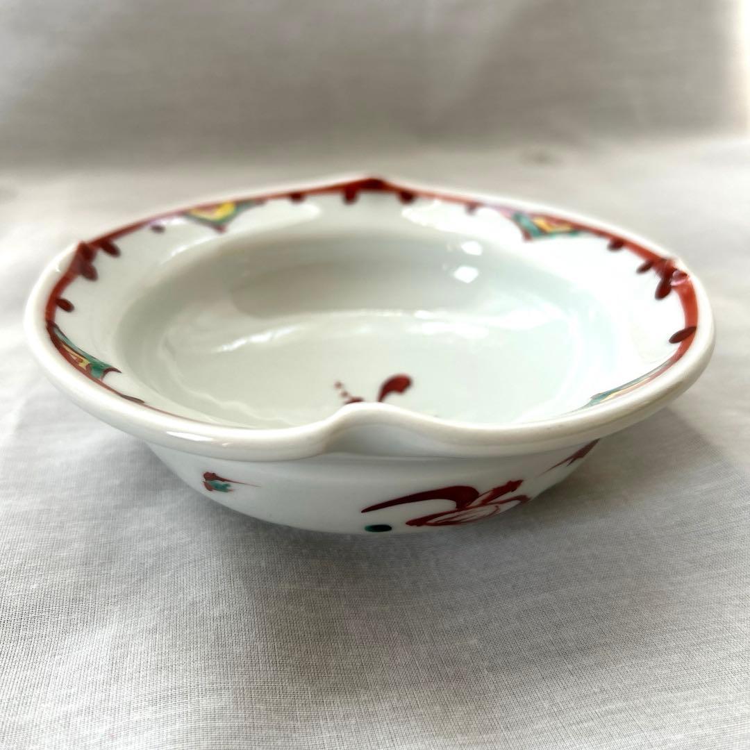 半泥子　廣永窯　広永窯　下田正人　赤絵　花草紋 小鉢