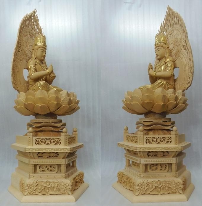 蔵出し特価★桧材 大日如来一尺 切金★真言宗本尊 総高さ：約118cm