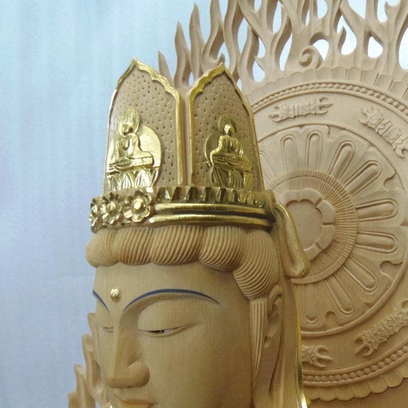 蔵出し特価★桧材 大日如来一尺 切金★真言宗本尊 総高さ：約118cm