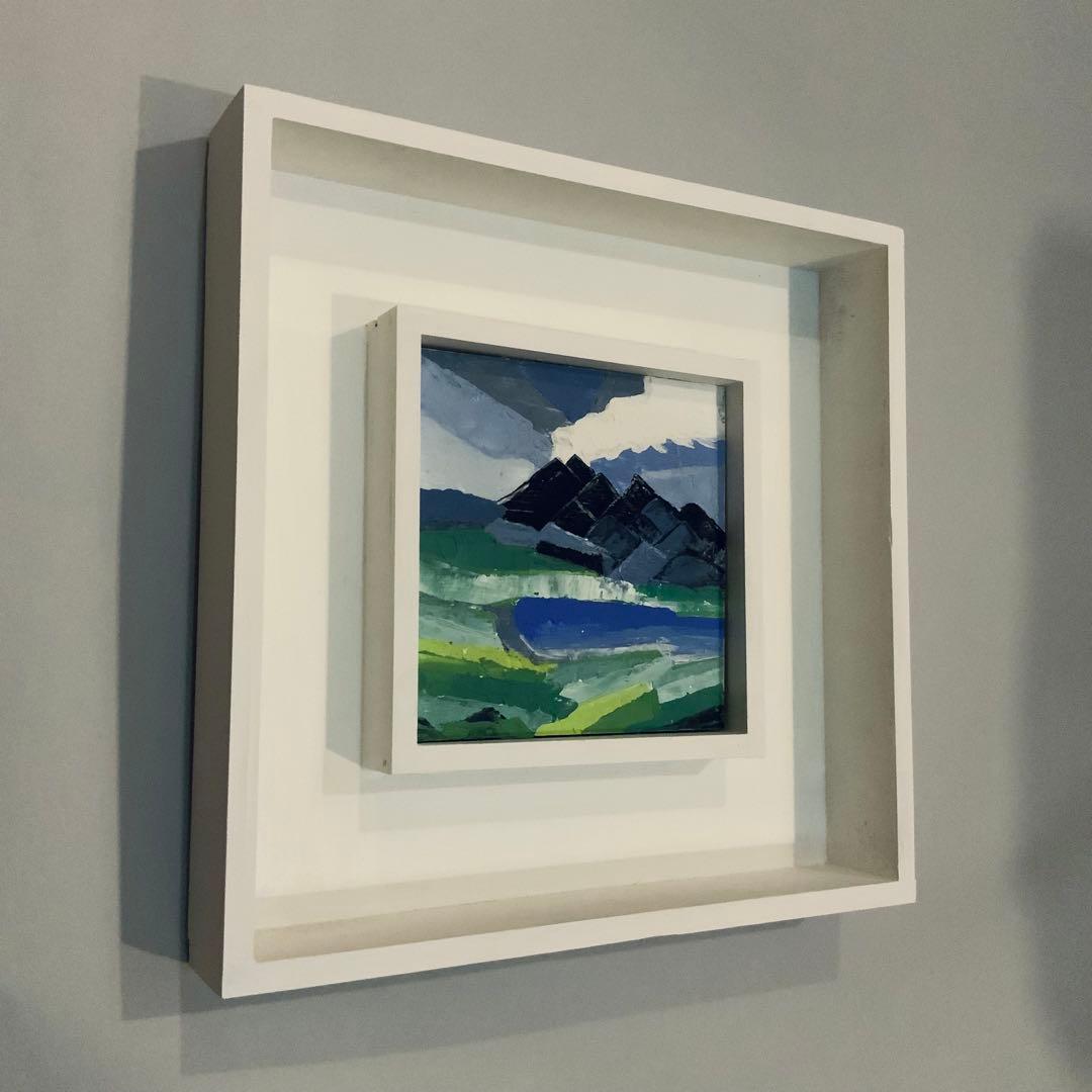 公募展入選作家による直筆現代アート作品　阿蘇山No.3