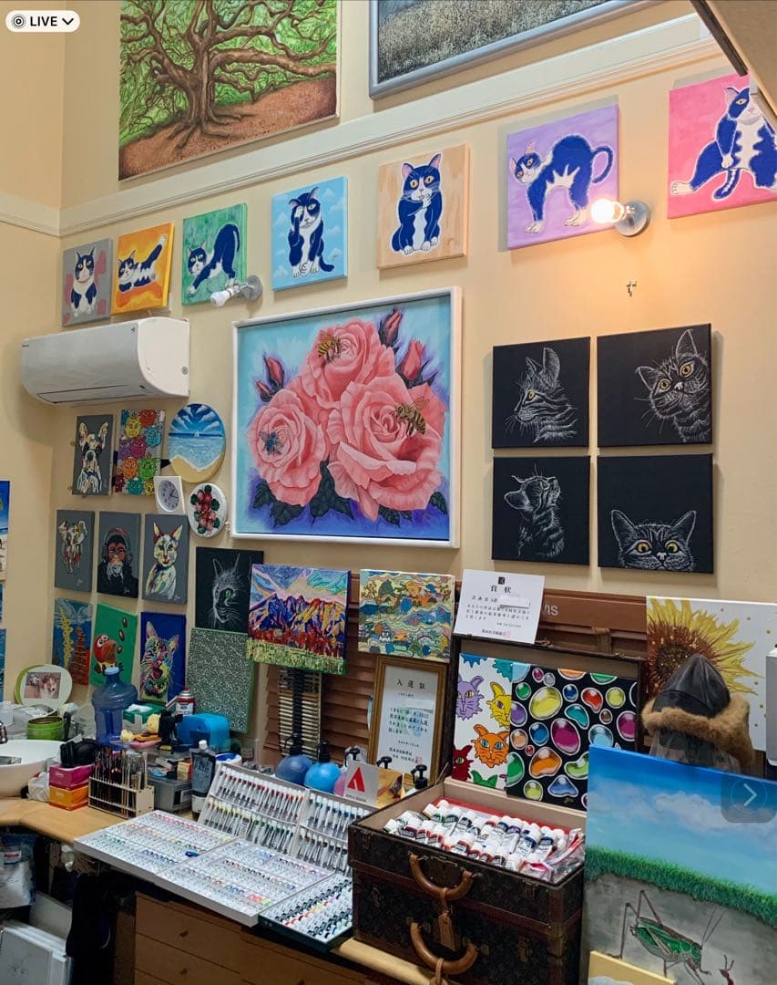 公募展入選作家による直筆現代アート作品　阿蘇山No.3