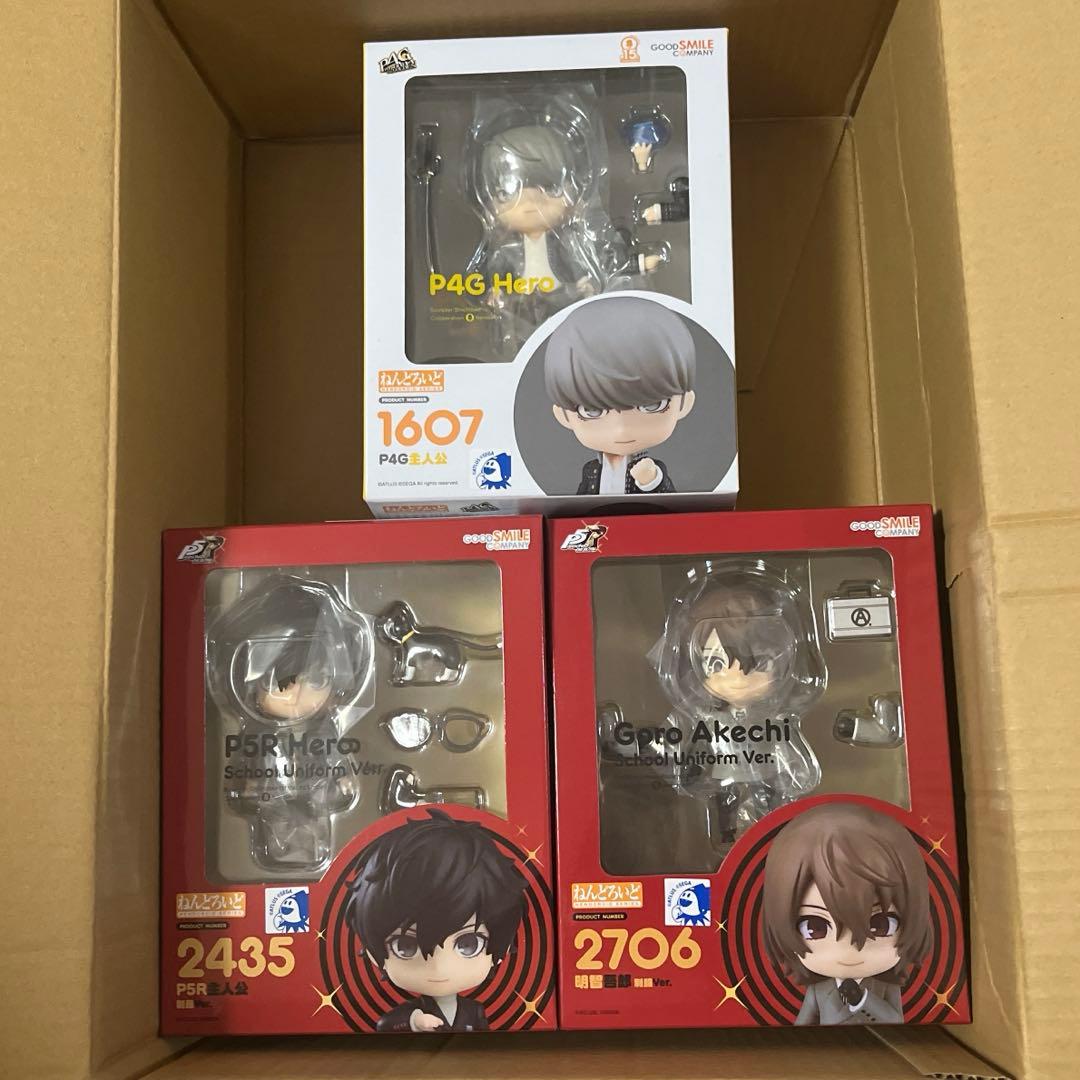 新品未開封　ねんどろいど　ペルソナ　P5Ｒ P4G 主人公　明智五郎　セット