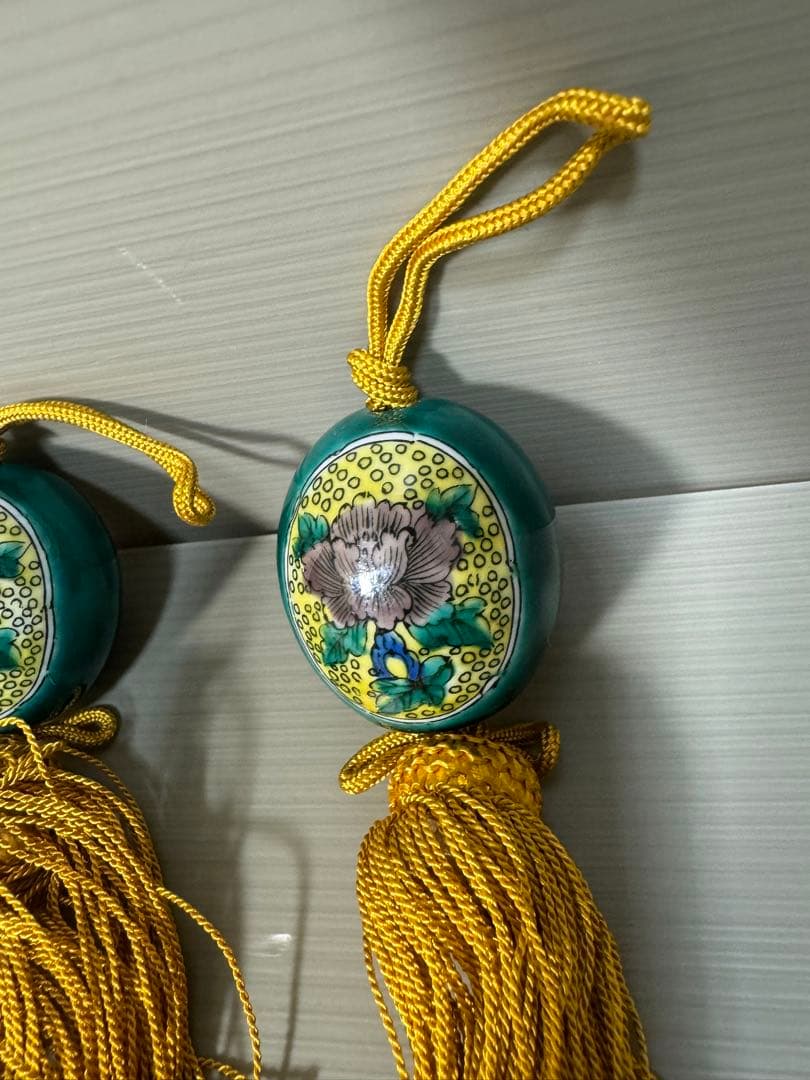 2225 九谷焼　風鎮　2客