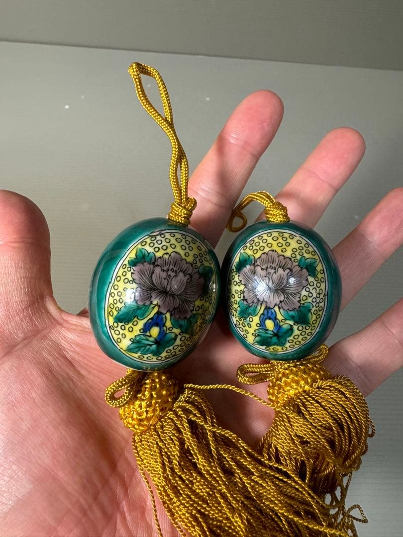 2225 九谷焼　風鎮　2客