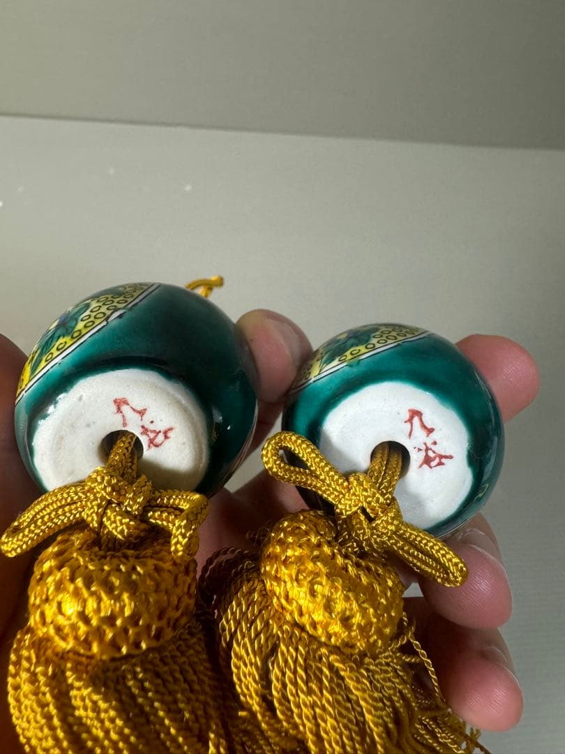 2225 九谷焼　風鎮　2客