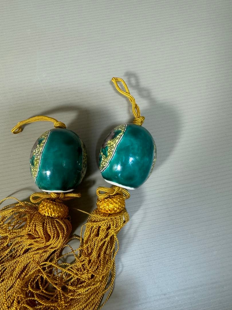 2225 九谷焼　風鎮　2客