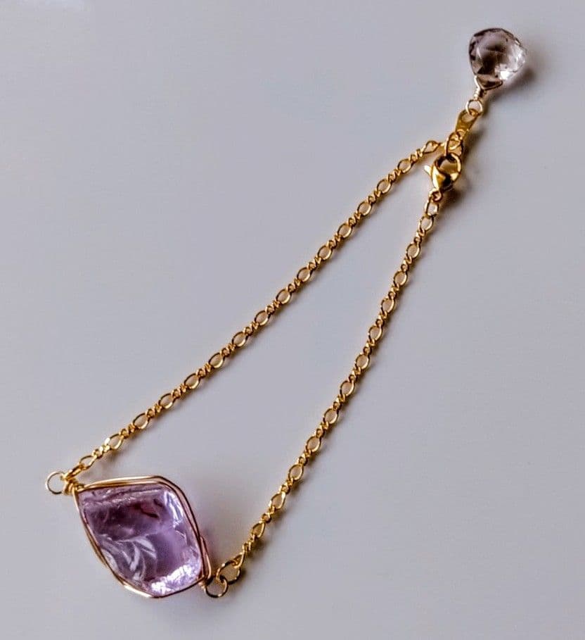 Kgf14 希少 アンダラ ルミネッセントパープル 原石 アメトリン ブレス