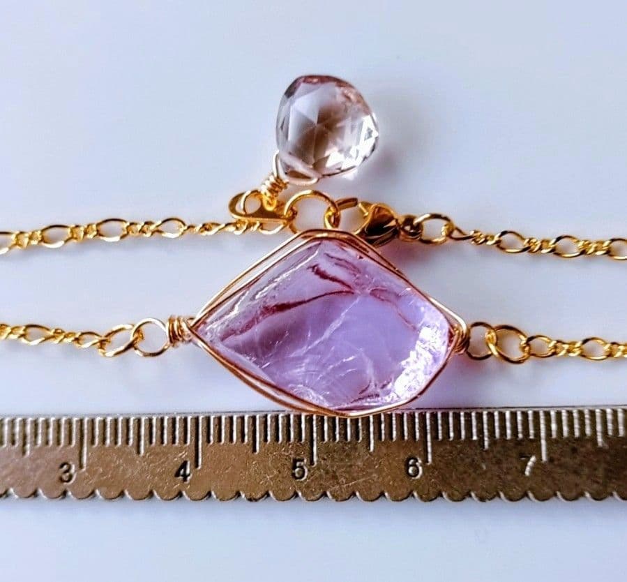 Kgf14 希少 アンダラ ルミネッセントパープル 原石 アメトリン ブレス