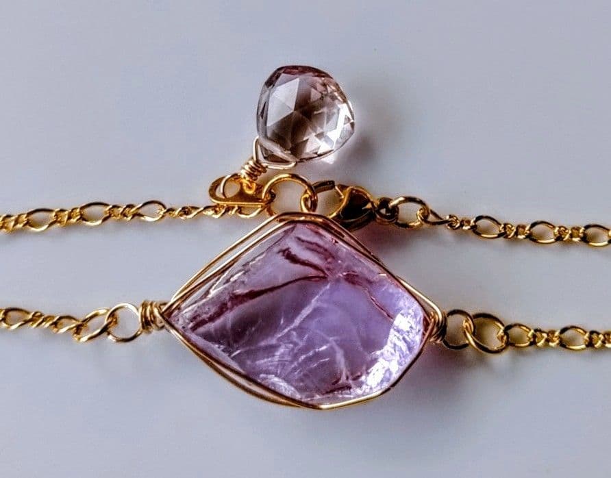 Kgf14 希少 アンダラ ルミネッセントパープル 原石 アメトリン ブレス