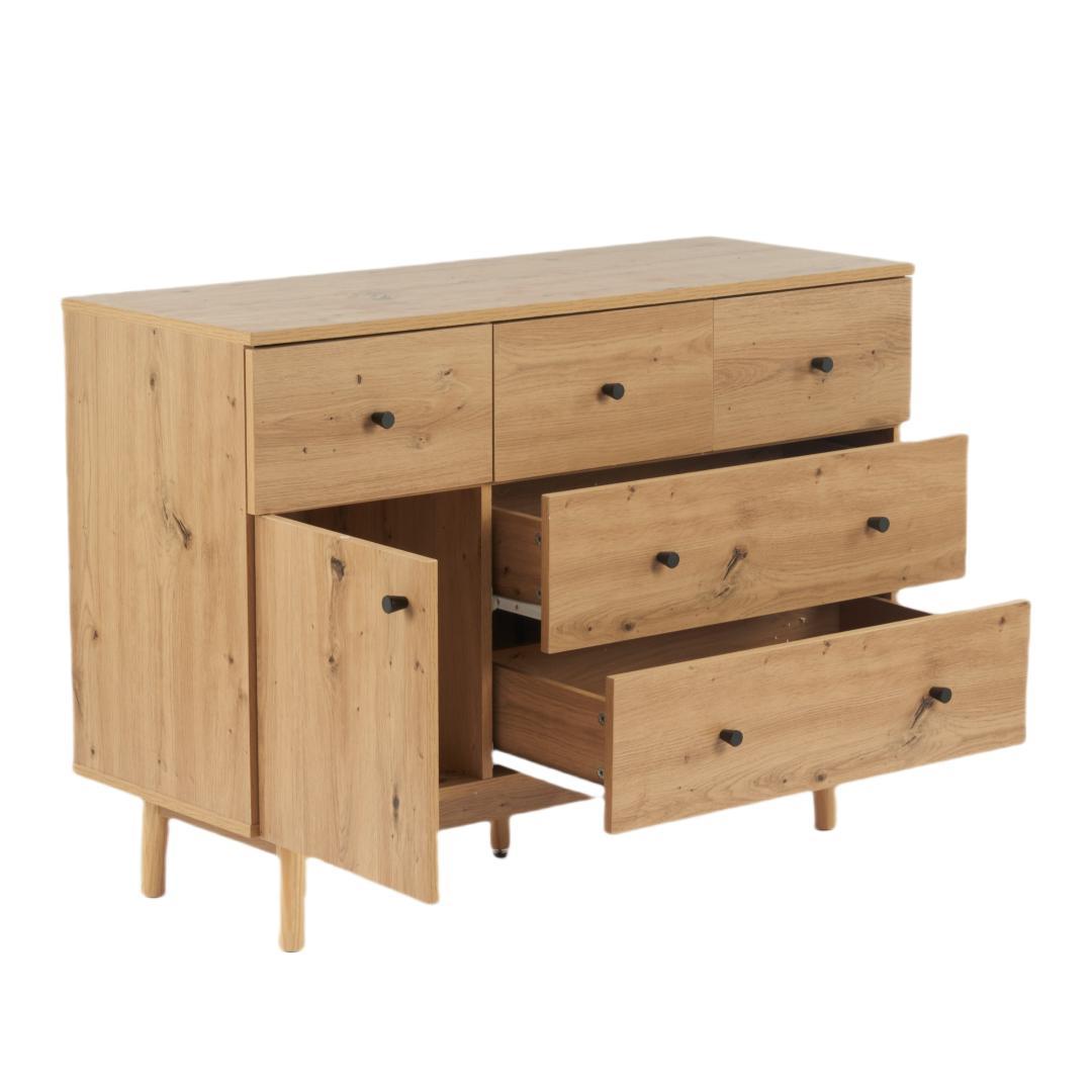 キャビネット サイドボード 引き出し5杯 収納棚 リビング収納　おしゃれ