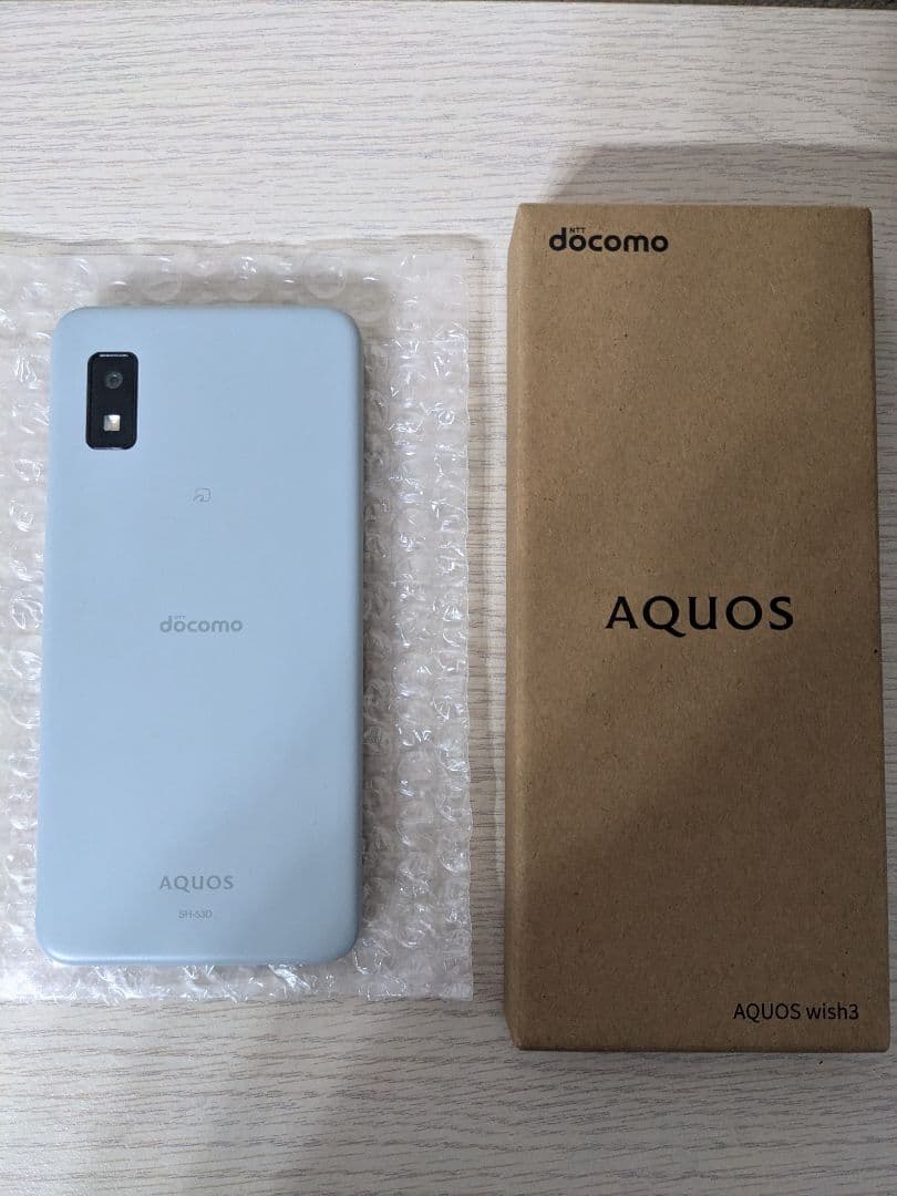 AQUOS wish3 グリーン　 本体　箱付き　SIMフリー　docomo