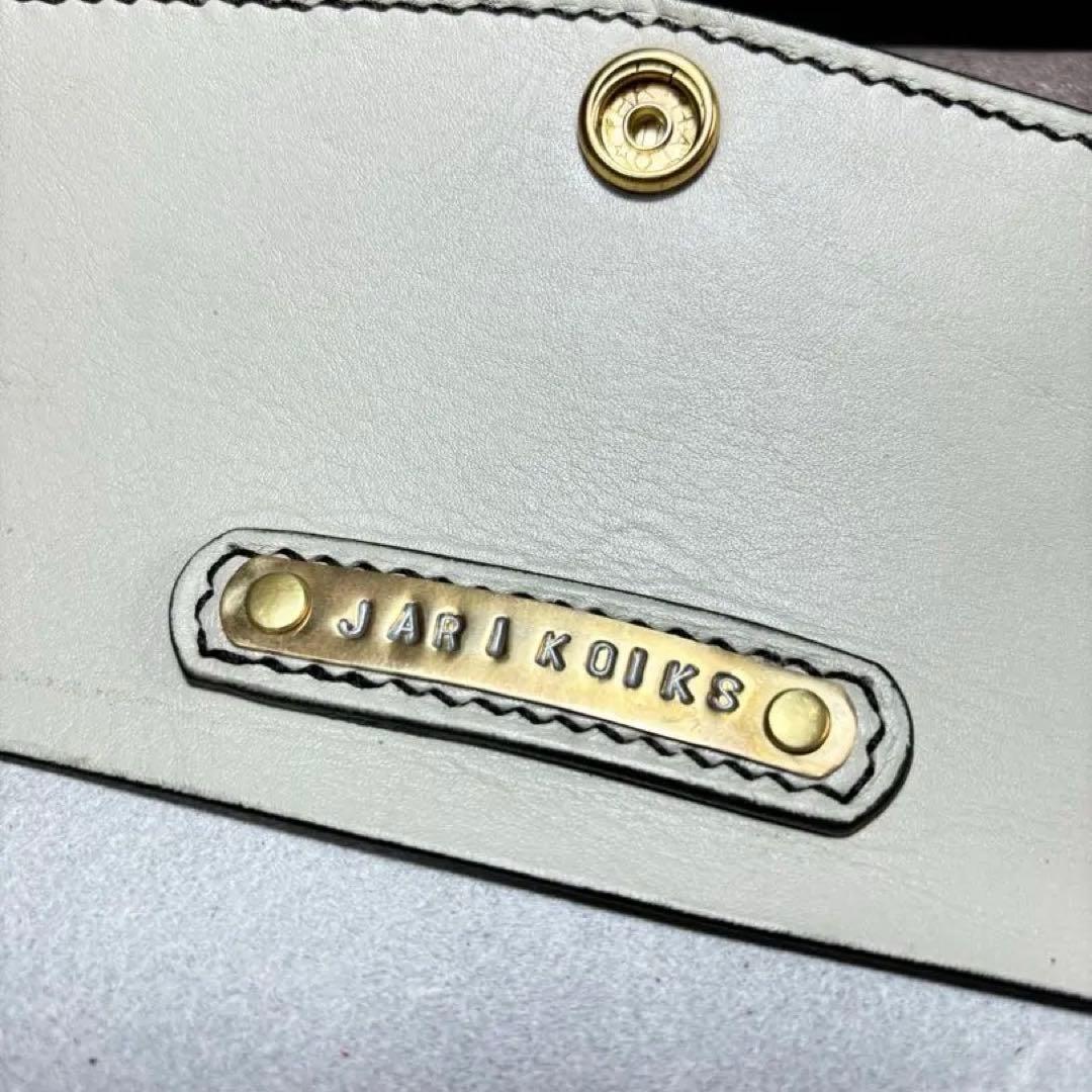 白の三つ折りシャグポーチ◎牛ヌメ革