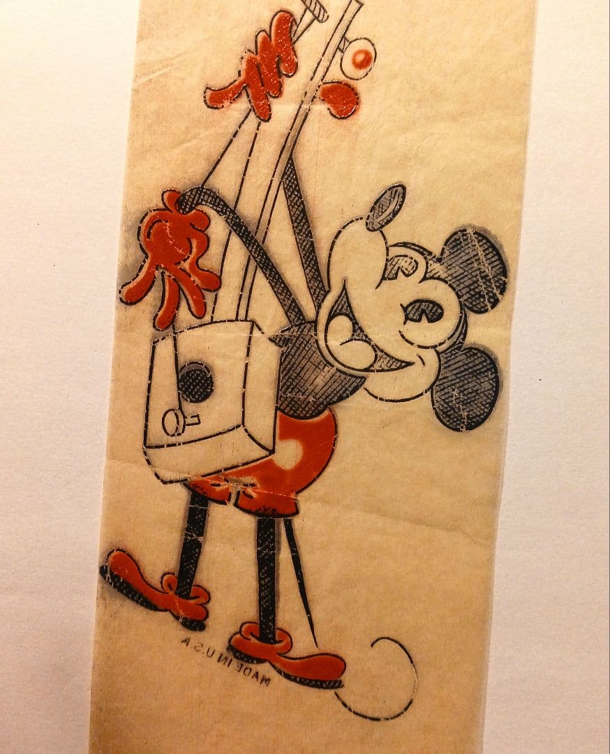 ビンテージ40s ビンテージ転写紙 アイロンプリント ミッキー