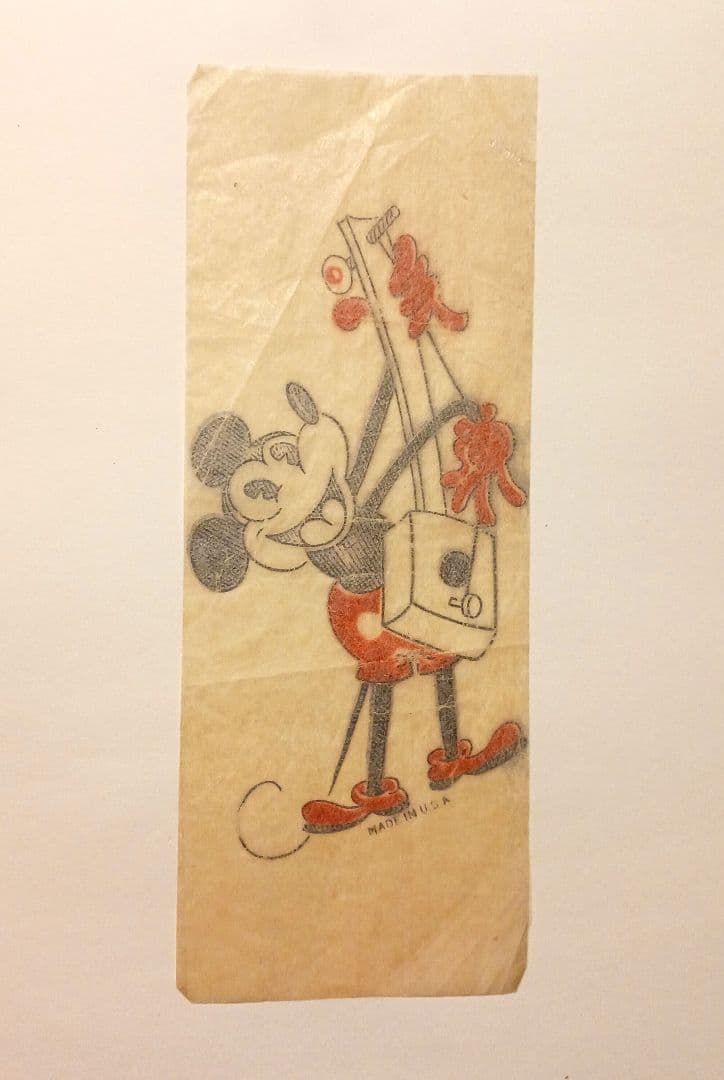 ビンテージ40s ビンテージ転写紙 アイロンプリント ミッキー