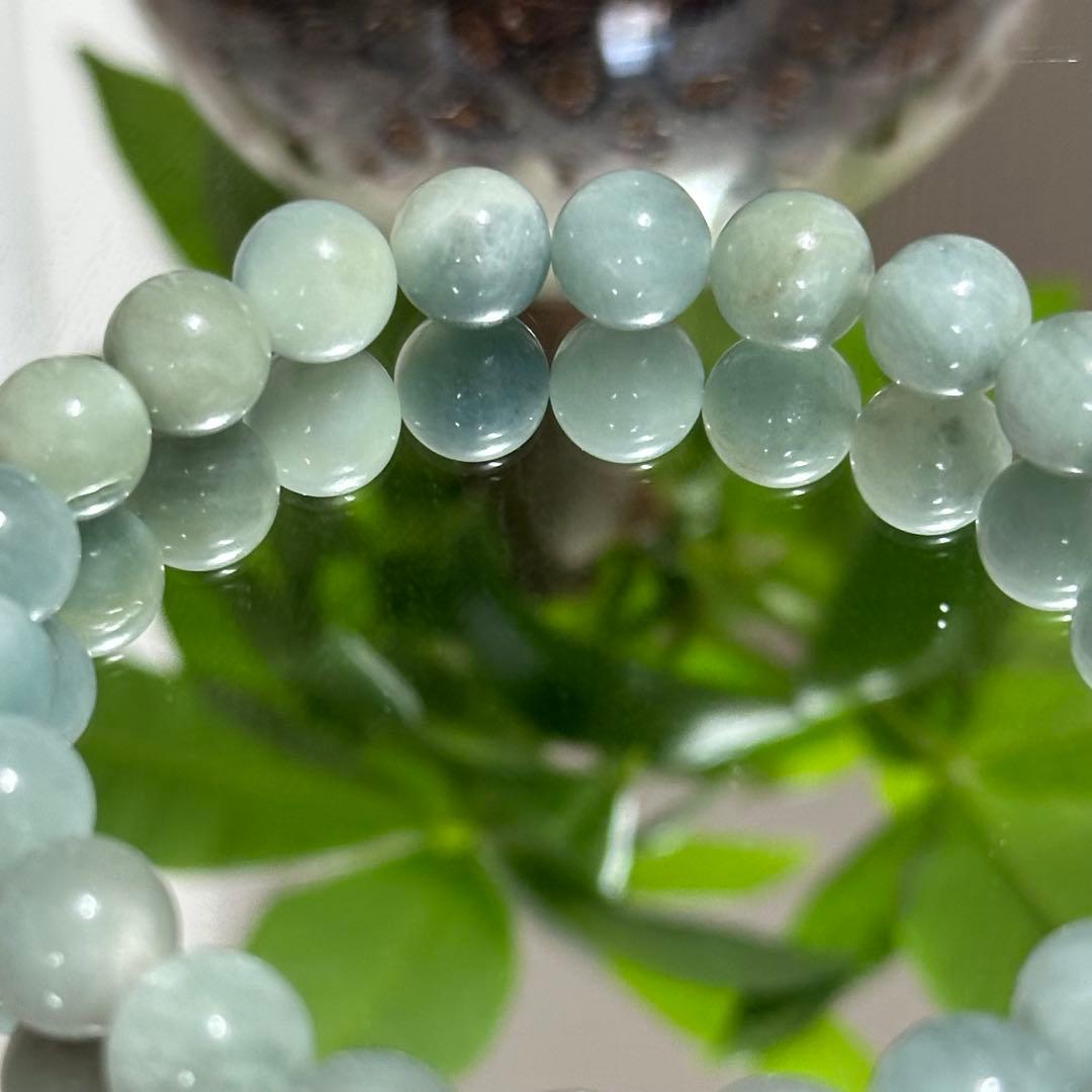 激レア 高品質 グリーン アクアマリン 8.5mm ブレスレット 天然石 癒し
