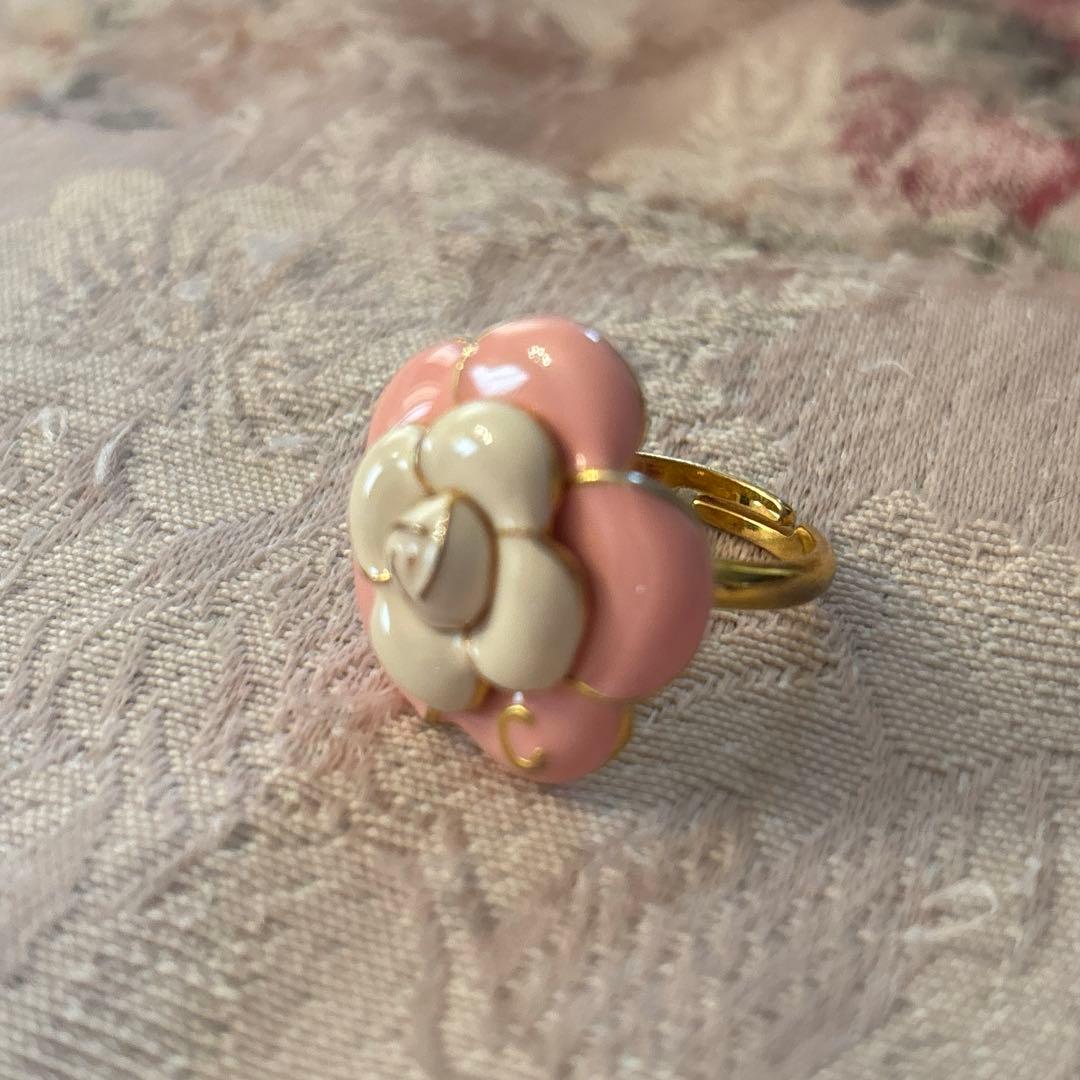 クレイサス【美品】カメリア花 ピンク&ホワイト指輪　リング
