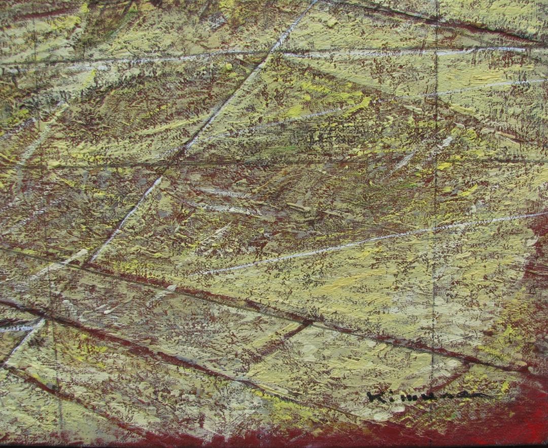 木村二朗「プラハの春広場　チェコ」8号油彩,滋味なマチエル,蒐集家向きの注目作品