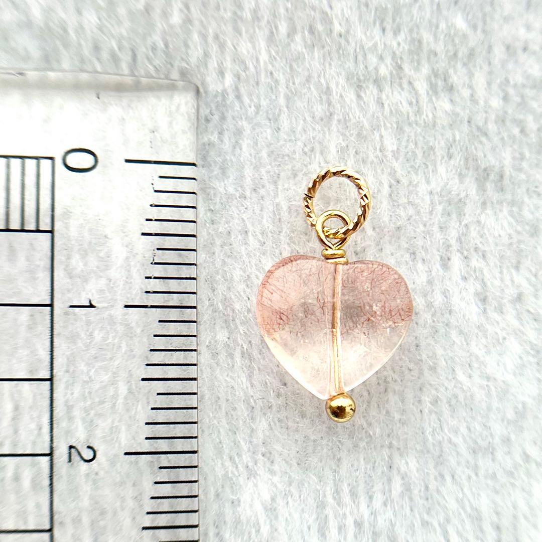 宝石質ストロベリークォーツ　カザフスタン産　チャーム　ネックレス　ペンダント　④