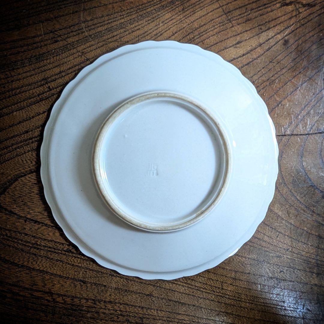 皿 鯛 型押し 染付 印判 統制陶器 希少 昭和 訳あり 縁チップ　欠け