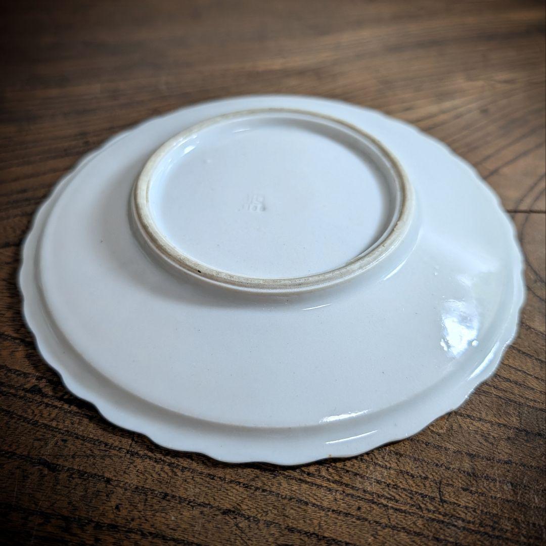 皿 鯛 型押し 染付 印判 統制陶器 希少 昭和 訳あり 縁チップ　欠け