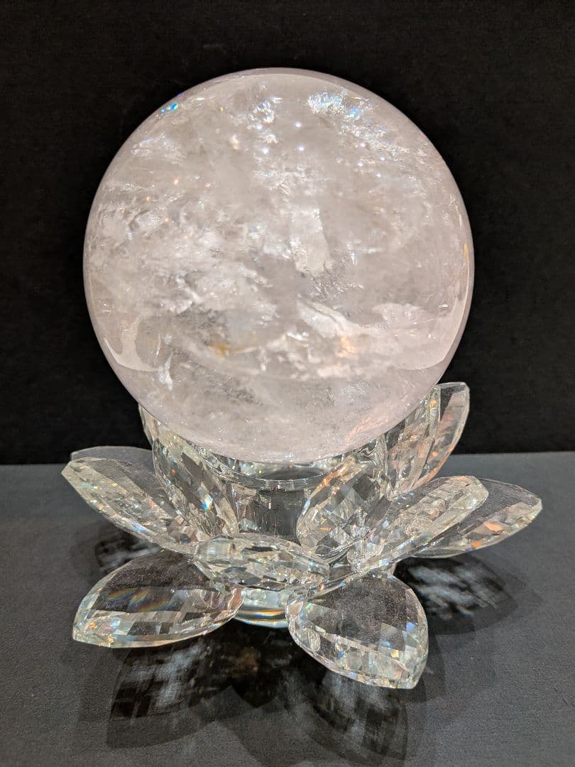 天然石 水晶 台座付き 約9cm！