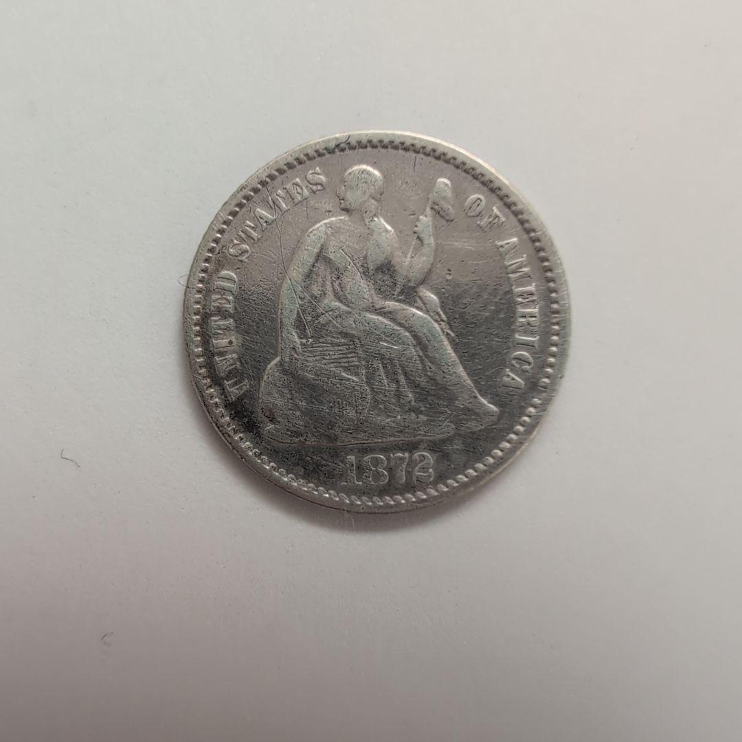 1856年発行 自由の女神座像 5セント銀貨　認定書付
