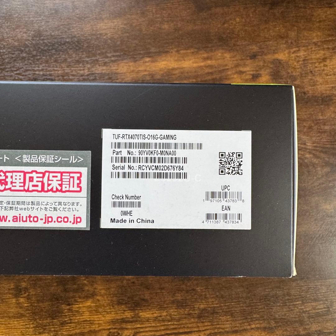 グラフィックボード・グラボ・ビデオカード ASUS TUF RTX 4070 ti Super 16GB