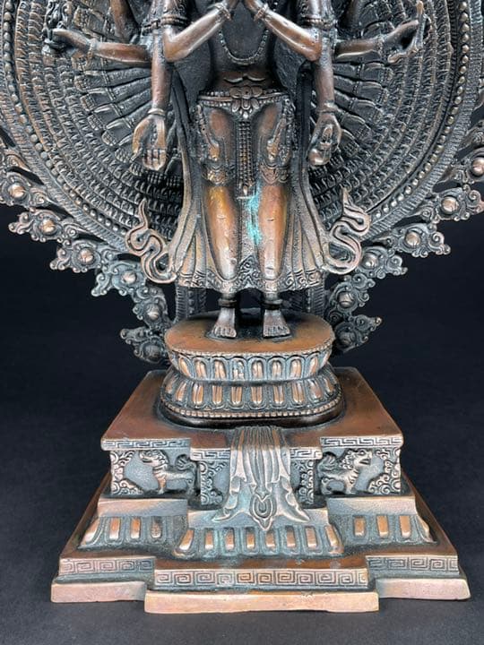 仏像 仏教美術 チベット密教 紫銅製十一面千手観音造像 特大