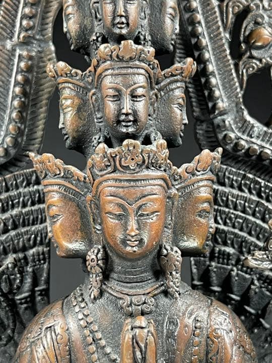 仏像 仏教美術 チベット密教 紫銅製十一面千手観音造像 特大