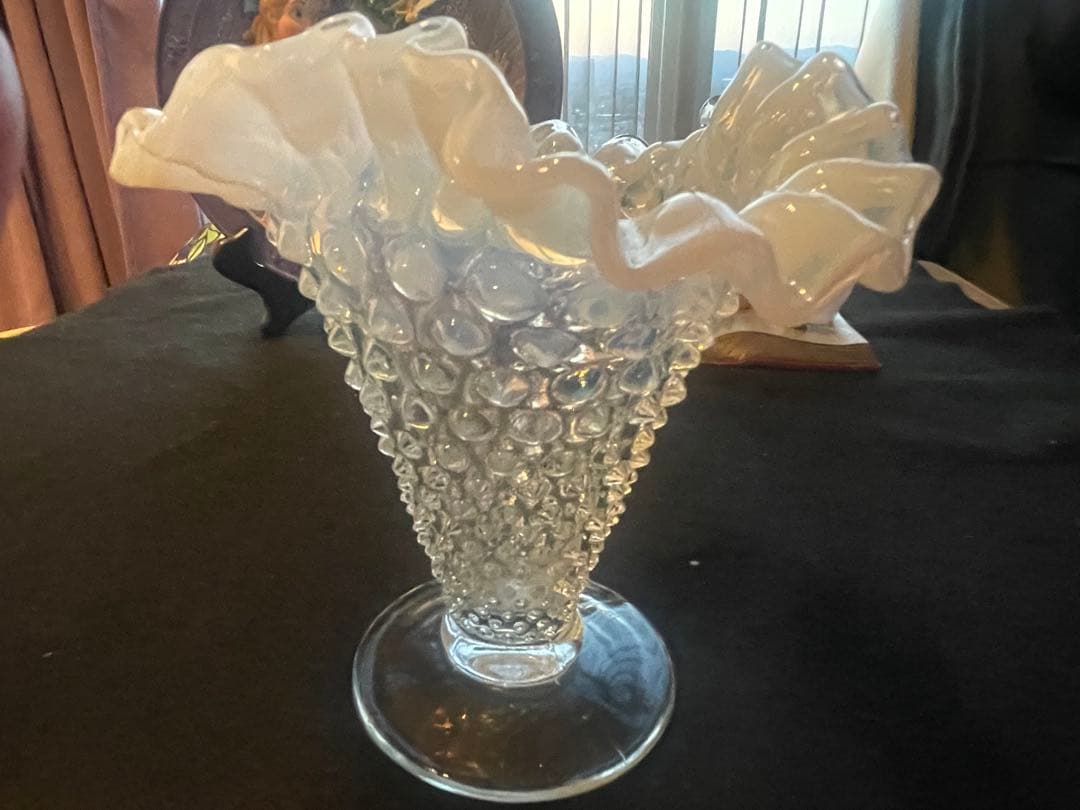 フェントン　フレンチオパールセント　ホブネイル　フラワーベース　Lサイズ