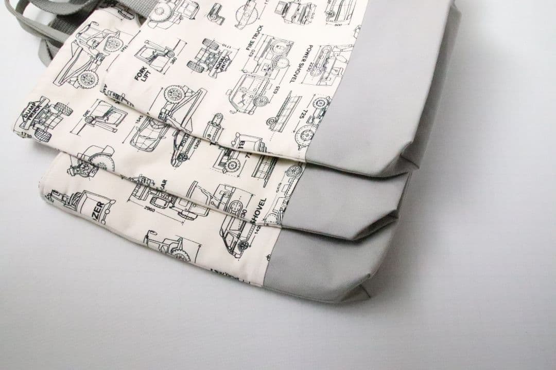 ju　入園入学グッズ　オーダー　ハンドメイド　車　設計図　トミカ　グレー