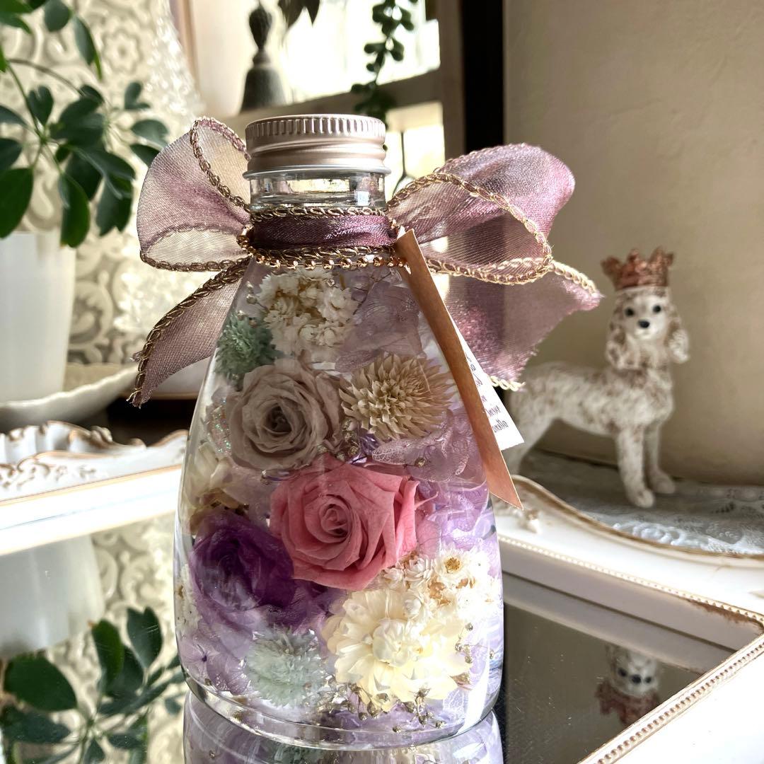 ◆ハーバリウム　356 3色のバラのアンティークbottle *.:。✿*゜