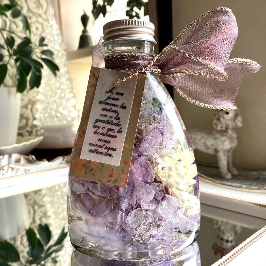 ◆ハーバリウム　356 3色のバラのアンティークbottle *.:。✿*゜