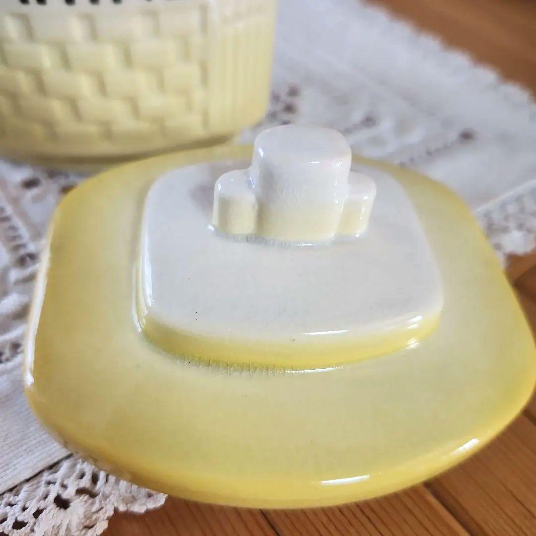 フランス　陶器キャニスター 　3個セット　 イエロー　お花柄