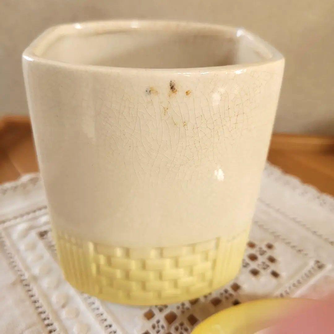 フランス　陶器キャニスター 　3個セット　 イエロー　お花柄