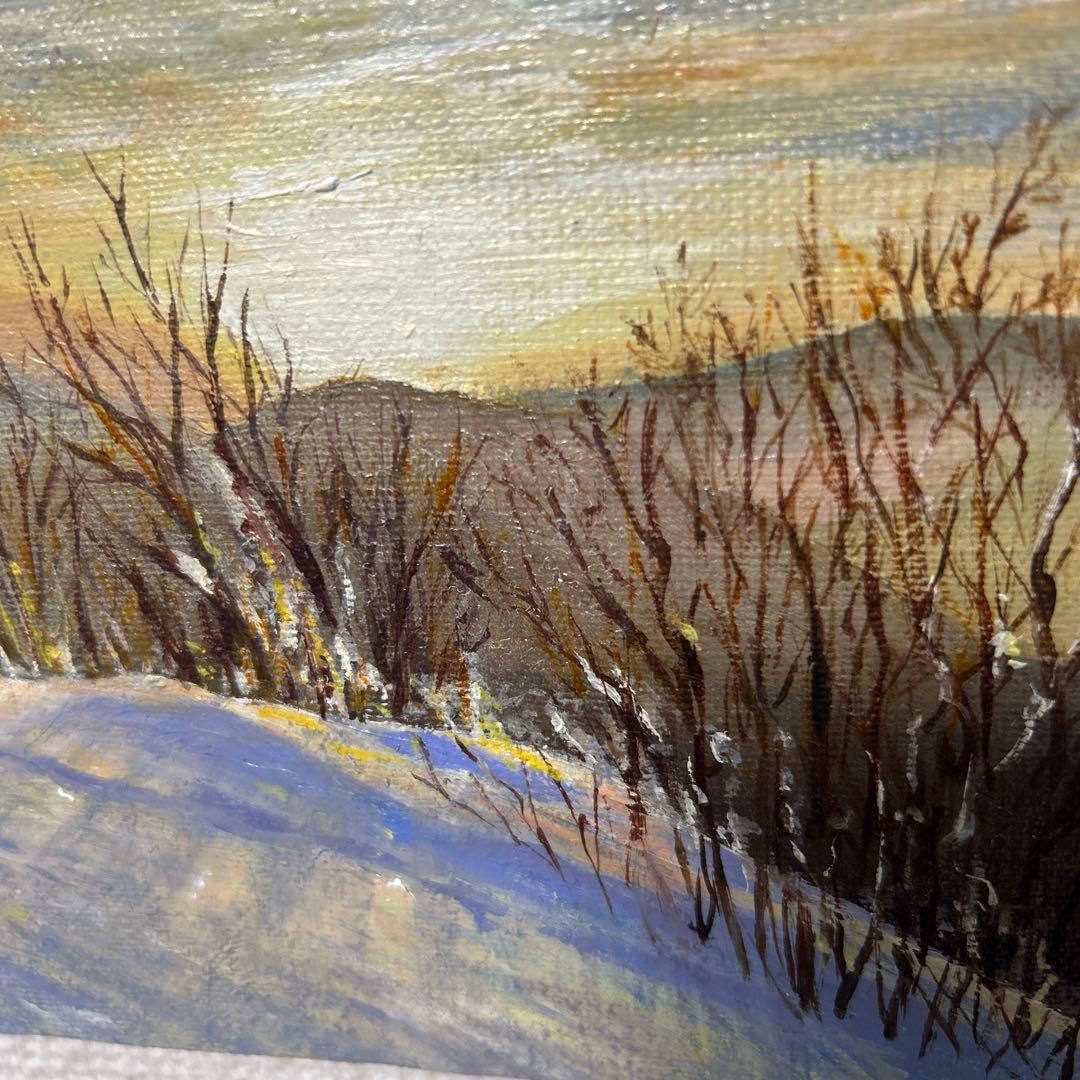 冬の風景画 油絵 小型