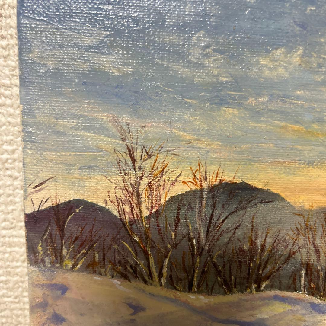 冬の風景画 油絵 小型