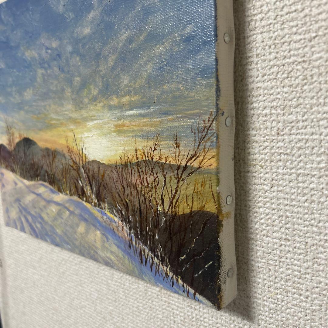 冬の風景画 油絵 小型