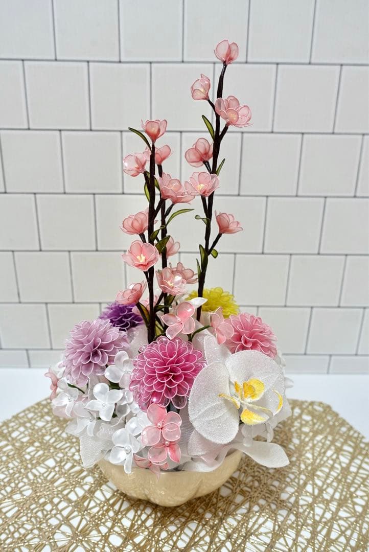 アメリカンフラワー（桜、胡蝶蘭）ディップフラワー