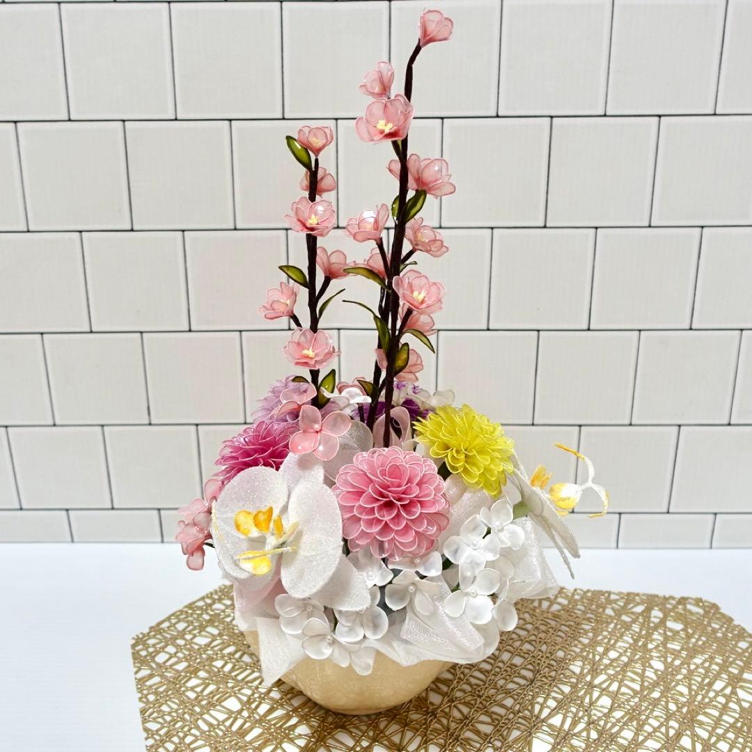 アメリカンフラワー（桜、胡蝶蘭）ディップフラワー