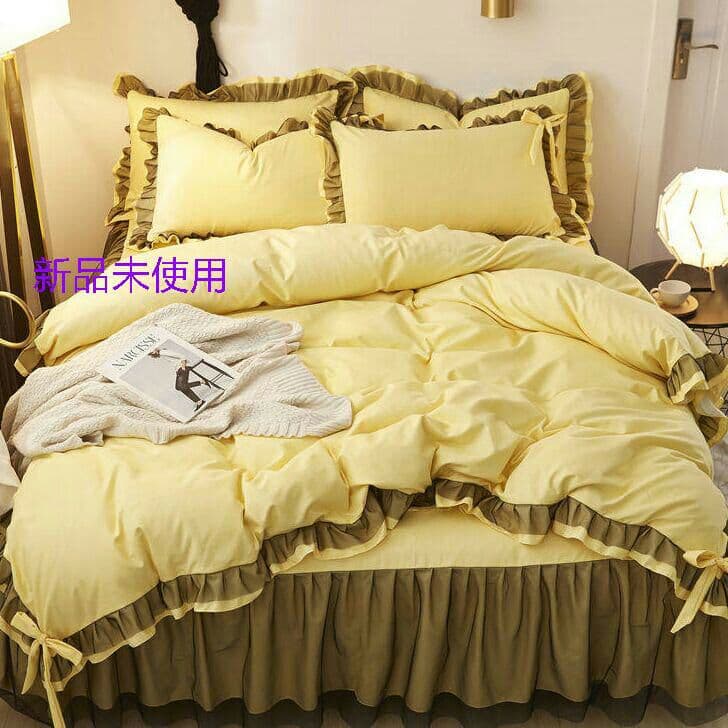 レースシングル布団カバー4点寝具セット四季用枕カバー付き肌触りよいe]