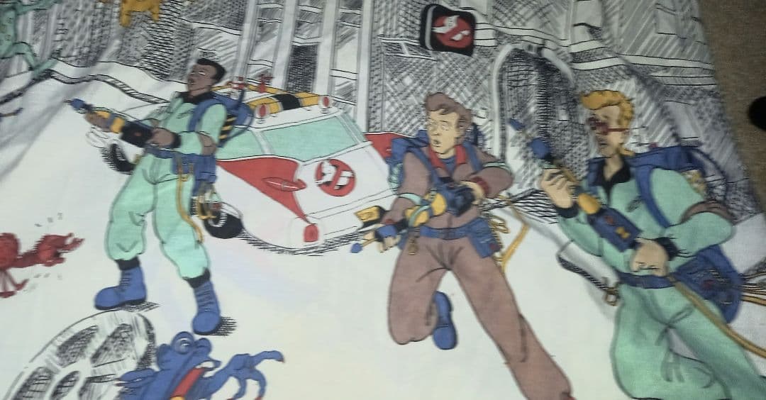 ゴーストバスターズ　シーツ　708090s ヴィンテージ　マシュマロマン　布