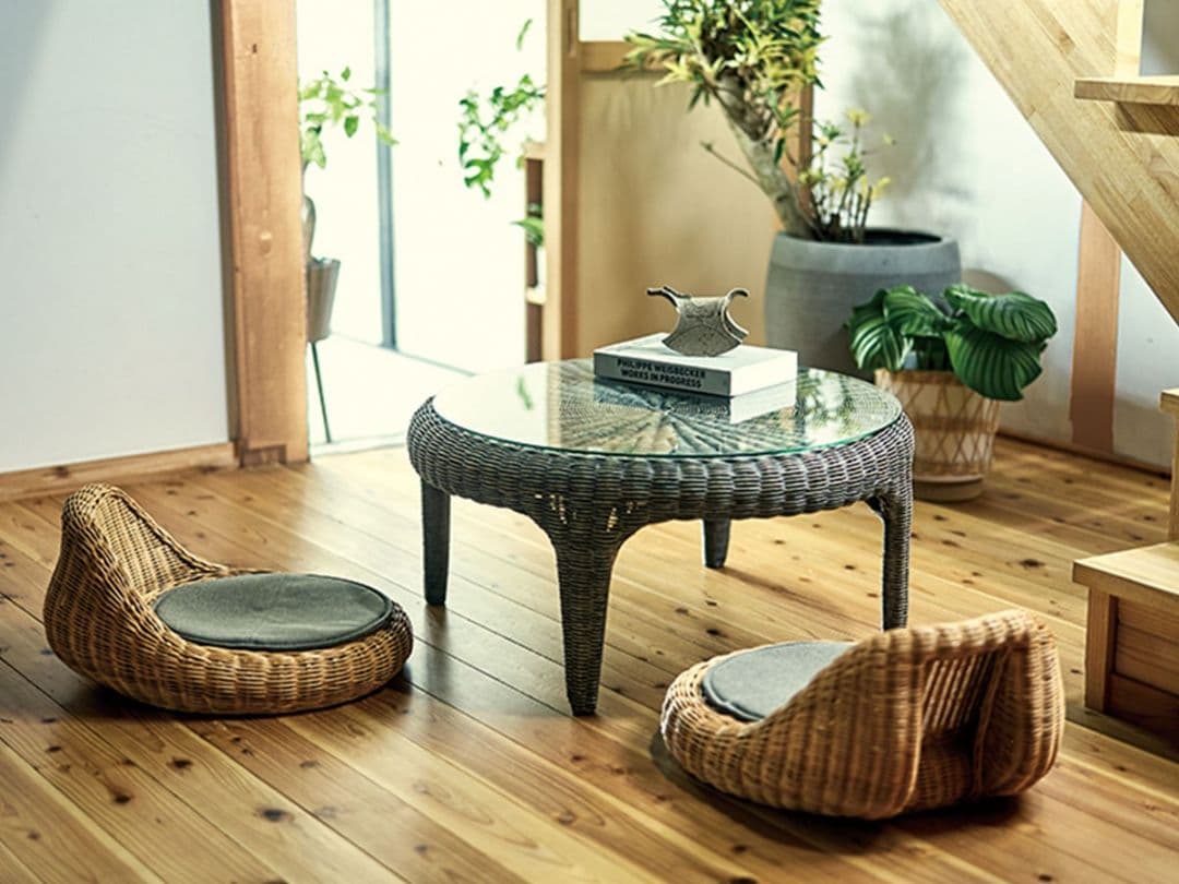 FLYMEe ラタンチェア クッション付き